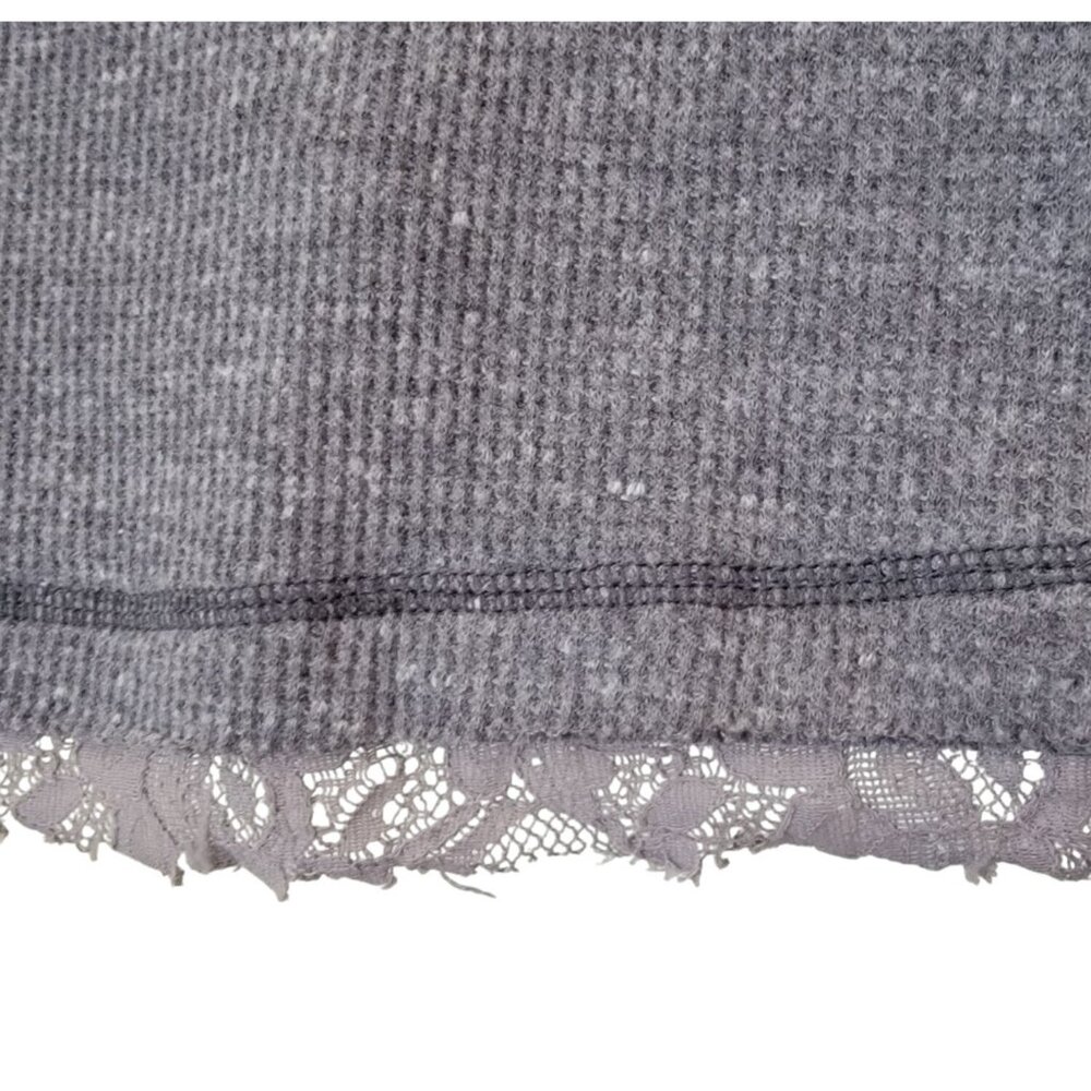 We The Free CABIN IN THE WOODS Thermal Nordic Lace Knit Boho Shirt Top Women's M - Picture 5 of 8